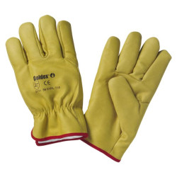 Gant tout fleur bovin jaune fourre acryl t10
