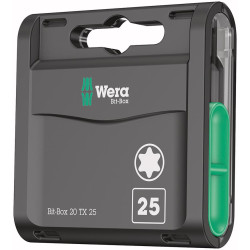 Pack d'embouts 20H 20 pièces embouts T25x25mm Wera