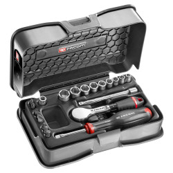 Coffret douil 1/4' 6p mm r.181 21pc