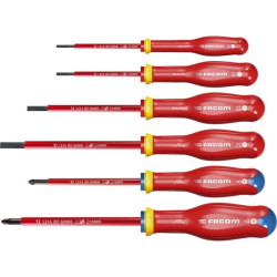 Jeu de 6 tournevis protwist isolés 1000v (plats et pozidriv)