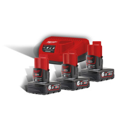 M12nrg-603 - pack nrj 12v, 3 batterie 6,0 ah red lithium, système m12