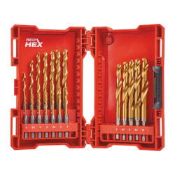 Set 19 forets métaux hss-g red hex