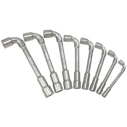 Jeu de 8 clés à pipe débouchées métriques - 6 pans - en boîte