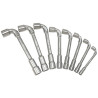 Jeu de 8 clés à pipe débouchées métriques - 6 pans - en boîte