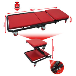 Chariot de visite convertible en siège d’atelier, 1020x460mm