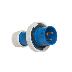 Fiche mâle 250v - 2p+t - 16a - norme cee 17 - caoutchouc dur - ip67