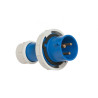 Fiche mâle 250v - 2p+t - 16a - norme cee 17 - caoutchouc dur - ip67