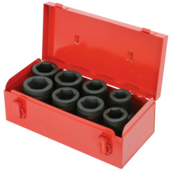 Coffret de douilles longues à chocs 1'', 24 à 38 mm, 8 pièces
