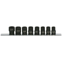Jeu de douilles à chocs sur rail 3/8'', 8 pcs