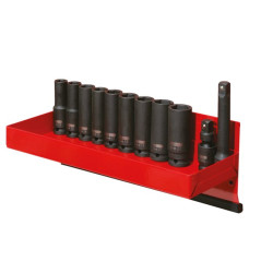 Présentoir de douilles longues à chocs 1/2'', 12 à 22 mm