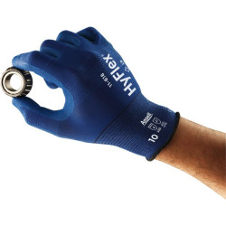 Gant enduction en mousse nitrile ansell fortix sur support en taille 10