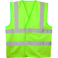 Gilet vert hv baudrier + double bande, xl