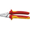 Coupe-câbles VDE avec poignées multicomposant 160mm Forme tête mince KNIPEX