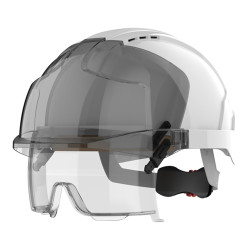Casque de sécurité EVO VISTALENS ventilé - crémaillère - surlunette intégrée
