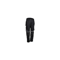 Pantalon coton/poly noir, l