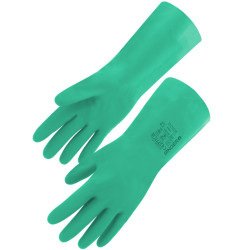 Gant nitrile vert floque 33cm ep.0.38 t.07