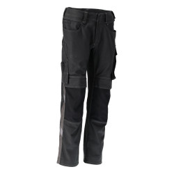 Pantalon avec poches genoux, cotton+ noir/anthracite 82C50 T.44