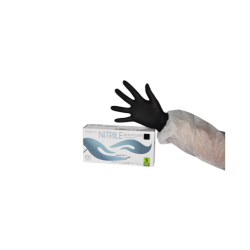 Gants usage unique nitrile noir non poudre taille xl (9-10) boite de 100