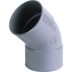 Coude simple 45° male/femelle PVC gris