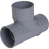 Té pied de biche 87°30 male/femelle PVC gris