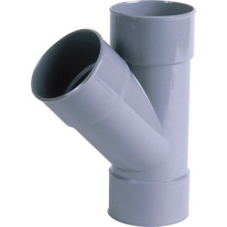 Culotte simple 45° femelle/femelle PVC gris