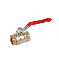 Vanne femelle/femelle Laiton Levier Plat Rouge