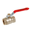Vanne femelle/femelle Laiton Levier Plat Rouge