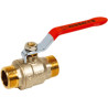 Vanne Male/Male Laiton Levier Plat Rouge