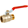 Vanne Male/Femelle Laiton Levier Plat Rouge