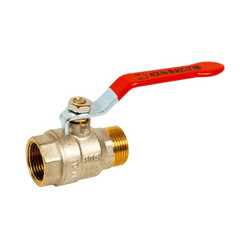 Vanne Male/Femelle Laiton Levier Plat Rouge