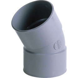 Coude simple 30° male/femelle PVC gris