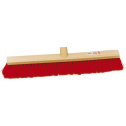 Balai industrie fibre dure rouge long. 60 cm douille inclinée