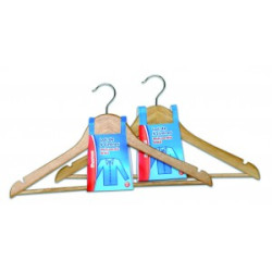 Lot de 5 cintres bois droit verni