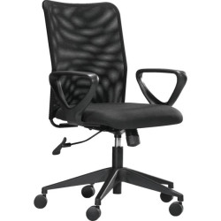Fauteuil basculant dossier résille assise tissu noir