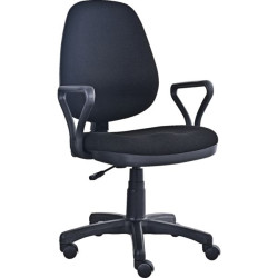 Chaise dactylo avec accoudoirs tissu noir
