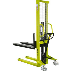 Mx1016 gerbeur manuel charge 1000kg fourches dim lxl 1150x540 mm levee 1600mm