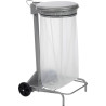 Poubelle mobile collecroule gris a pedale pour sac 110l