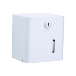 Distributeur papier hygienique blanc pour rl pm ou paquet feuille + clef