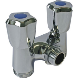 Robinet double m15/21 sortie m20/27