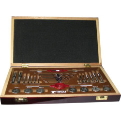 Coffrets mixtes mix tarauds/filières taps/dies diam 7 jeux de 2 tarauds main hss / 7 filières hss m3 - m12 / 7 forets hss flam