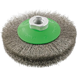 Brosse conique inox m14 ondulée 100x0,2mm format