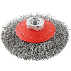 Brosse conique acier m14 ondulee 100x0,3mm format