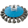 Brosse conique acier m14 torsadee 100x mm format