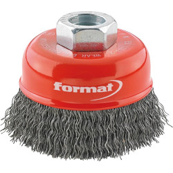 Brosse boisseau acier m14 ondulee 80x mm format