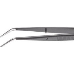 Brucelles haute précision pointues coudées 155mm noir knipex