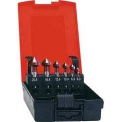 Jeu de fraises coniques t ialn forme c 90° 6,3-20,5 mm format