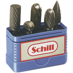 Fraise carbure : coffret de 5 fraise lime tete diam. 8 queue de 6 mm