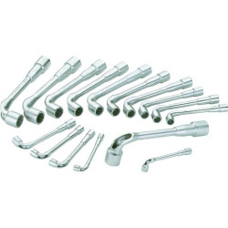 Jeu 16 cles a pipe debouchees 6/12 pans