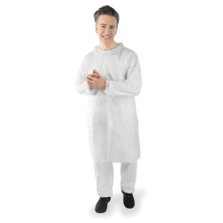 Blouse polypro a pressions crt de 50 taille 5- coloris blanc - sans poche