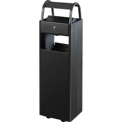 Cendrier corbeille sur pied en acier corbeille 30 l - cendrier 6 l